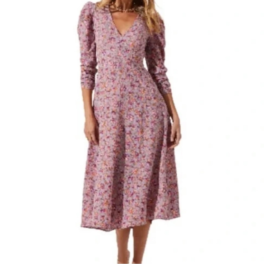 ASTR The Label Purple Peach Floral Dress Size Small